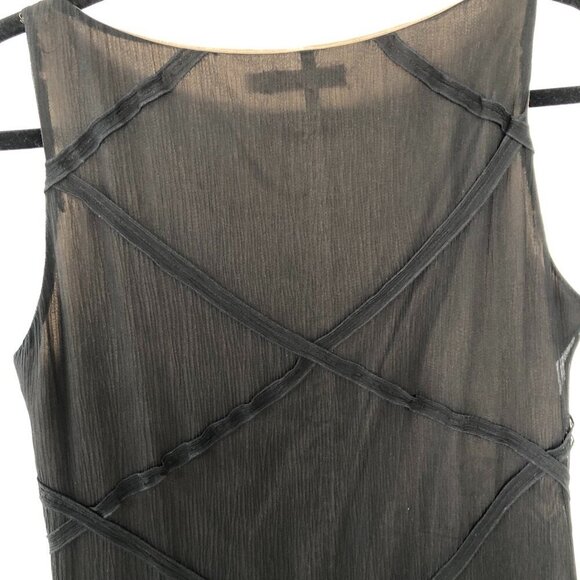 SANDWICH Vintage 90βs Black Silk Reminiscent Art Deco Flapper Sheath Dress EU38 - Picture 7 of 16